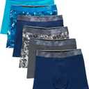 Hanes Boys' Big Performance Tween Boxer Brief Pack, X-Temp Mesh Stretch Underwear, Black, 6-Pack (Medium, Blue/Grey - 6 Pack)