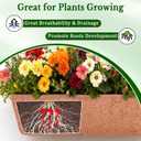 Halatool 4 Pack 24 Inch Window Box Liners, Pre-Formed Coco Fiber Replacement Liner, Natural Coconut Coir Planter Liners for Wall, Hanging Basket, Flower Pot, Fence and Railing