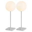 JONATHAN Y Allie 17.5" Rechargeable Cordless LED Lamp, Gray, Set of 2