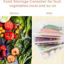 Food Storage Container, Plastic Food Containers with Removable Drain Plate and Lid, Stackable Portable Freezer Storage Containers - Tray to Keep Fruits, Vegetables, Meat and More (4,Large)