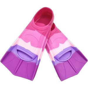 Kids Swim Fins,Comfortable Silicone Flippers for Swimming and Diving,Size Suitable Beginners Kids Girls Boys Adults (XS ( US Kids 13.5-1 ), AAB-Colorful)