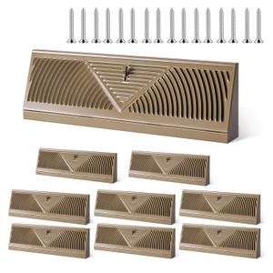 Baseboard Register Duct Opening Size Vent Covers for Home Floor Wall Baseboard Air Covers Supply Floor Diffuser (8, Brown, 18 Inch)