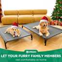 Elevated Dog Bed Raised Outdoor Dog Cot for Large Dogs, Installation Requires No Tools, Frame with Washable Cooling Breathable Mesh Anti-Slip Feet, Indoor Pet Bed, Grey, 43.3 Inches