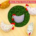8PCS Chicken Bean Bags Toss for Kids, Nylon Cornhole Bean Bags for Tossing with 1 Carry Bag, Hen Bean Bags for Cornhole Toss Game Set, Party Favor, Carnival Game, Outdoor Toys Supplies