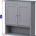 Spirich Bathroom Medicine Cabinet Over Toilet, Wall Mounted Cabinet, Gray, 21.5"W x 24"H x 7.4"D