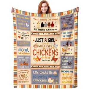 Cute Chicken Blanket Gifts for Kids Boys Girls Adults,Funny Chickens Throws and Blankets Stuff Chicken Gifts for Women Chickens Lovers Couch Sofa Bed Themed Gift Decor 50"x40"