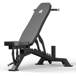 Weight Bench, Adjustable Workout Bench for Home Gym Full Body Workout, 1300LBS Weight Capacity Bench Press, Flat/Incline Bench with 33" Extra-Long Backrest & Wheels (Black)