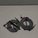 6.35mm TRS Instrument Cable 10FT 2-Pack,Right Angle 90 Degree 1/4 Inch Male Jack Stereo Audio Cord,6.35 Balanced Line Lead for Electric Guitar,Bass,Keyboard,Mixer,Amplifier/AMP,Speaker,Equalizer,FT,6 (Gray)