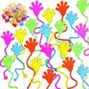 Leyndo 200 Pcs Glitter Sticky Hands Bulk Party Favors Sticky Hand for Kids Goodie Bag Stuffer Mini Stretchy Toys Kids Birthday Supplies Classroom Prize Easter Egg Treats Stuffing,5 Colors