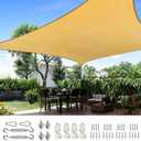 Quictent Sun Shade Sail Canopy 260GSM Polyester Fabric Shade Cloth for Outdoor Patio Backyard, Hardware Kit Included, 26X20 FT, Sand