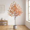 Artificial Eucalyptus Tree for Fall Decor, Fall Tree with Realistic Eucalyptus Leaves, Faux Eucalyptus Tree for Room Design, Realistic Fall Plant for Fall Indoor & Outdoor Decor - 6FT