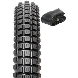 2.75-19 (70/100-19) 4PR TT 43P Dirt Bike Front/Rear Tire and Heavy Duty Inner Tube Compatible with 2.75-19 70/100-19 Off Road Pit Bike/Motorcycle Tires(P-2011)