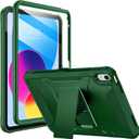 Soke Case for iPad (A16) 11th Generation 11-inch 2025, iPad 10th Generation 10.9-inch 2022, with Built-in Screen Protector and Kickstand, Rugged Full Body Protective Cover - Alpine Green