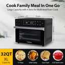 Beelicious 32QT Extra Large Air Fryer, 19-In-1 Air Fryer Toaster Oven Combo with Rotisserie and Dehydrator, Digital Convection Oven Countertop Airfryer Fit 13" Pizza, 6 Accessories, 1800w, Black