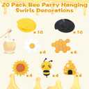20 Pcs Party Decorations Of Bees Bumble Bee Hanging Swirl Bee Party Decorations Foil Ceiling Streamers For Baby Shower Birthday Honey Themed Party Gender Reveal Bridal Supplies