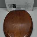 Angel Shield Elongated Wood Toilet Seat with Quiet Close,Easy Clean,Quick-Release Hinges(Elongated,Dark Walnut) (Elongated-18.5")