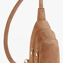 Telena Leather Waist Pack for Women, Sling Bag with Headphone Jack, Crossbody Fanny Packs Chest Bag