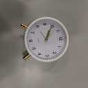 Analog Alarm Clock, 4 inch Super Silent Non Ticking Small Clock with Night Light, Battery Operated, Simple Design, easy setting for Office, Bedroom, Bedside, Desk, teens, elders, kids, adult, White