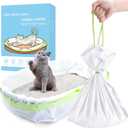36 Count Jumbo Cat litter Box Liners, 36" x 19" Easy Clean Up Thick Large Kitty Litter Liner XL, Extra Large Heavy Duty Litter Pan Liner Bags with Drawstring for Pet Cat Litter Tray