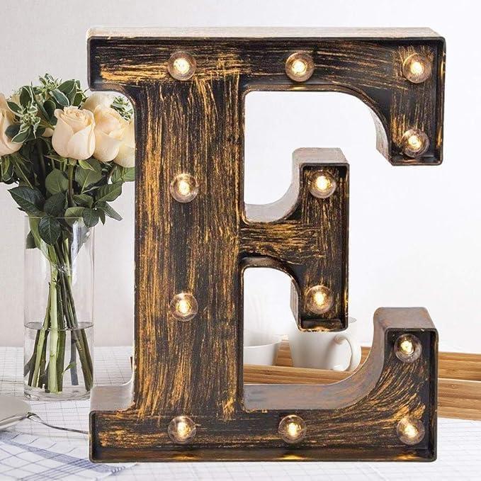 Light Up Marquee Letters, Alphabet Letter Sign LED Lights LED Marquee Number Lights Sign for Night Light (E)
