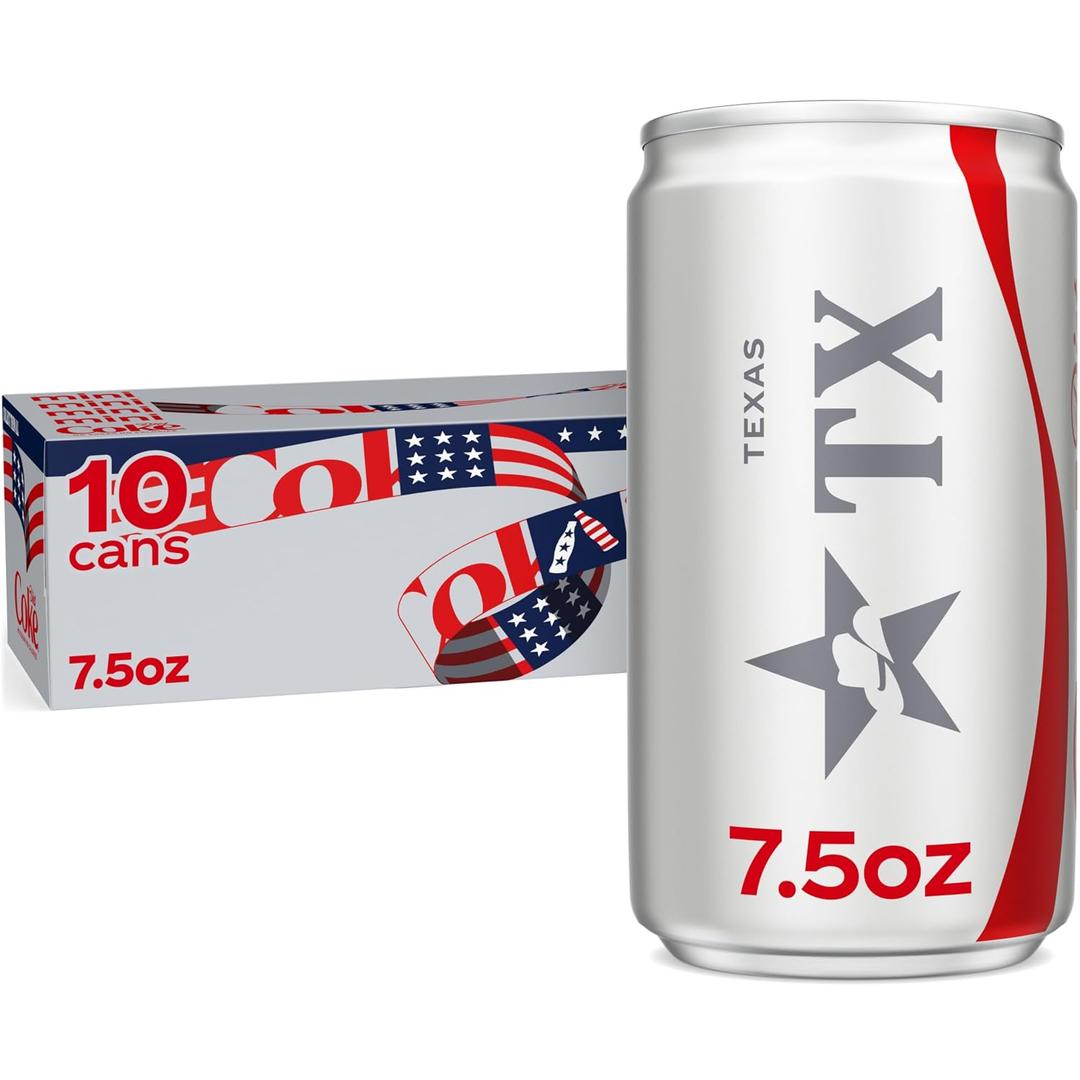 Diet Coke Soda Soft Drink Fridge Pack Mini Cans, 7.5 fl oz, 10 Pack (EXP 07/13/26)
