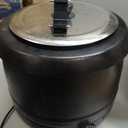 10.5QT Soup Warmers Commercial Soup Kettle with Stainless Steel Hinged Lid and Detachable Insert Pot, Electric Soup Pot for Restaurants and Party, Home, Catering (Black)