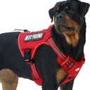 AUROTH Tactical Dog Harness for Large Dogs No Pull Adjustable Pet Harness Reflective K9 Working Training Easy Control Pet Vest Military Service Dog Harnesses Red XL