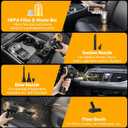 Portable Car Vacuum Cordless Mini Handheld Vacuums Cleaner Rechargeable with LCD Display and Multi-Nozzles, High Power Hand held Cleaners for Car, Home, Office, Sofa, Pet Hair,Keyboard, Black