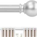 Silver Curtain Rods 28 to 48 Inches(2.3-4 Feet),5/8 inch Splicing Drapery Rods,Small Curtain Rods Set,Size: 18''-45'',Silver