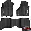 YITAMOTOR Floor Mats Fit for 2019-2025 2026 Ram 2500/3500 Crew Cab, TPE All Weather Dodge Ram 2500/3500 Floor Mats Include 1st & 2nd Row, Black