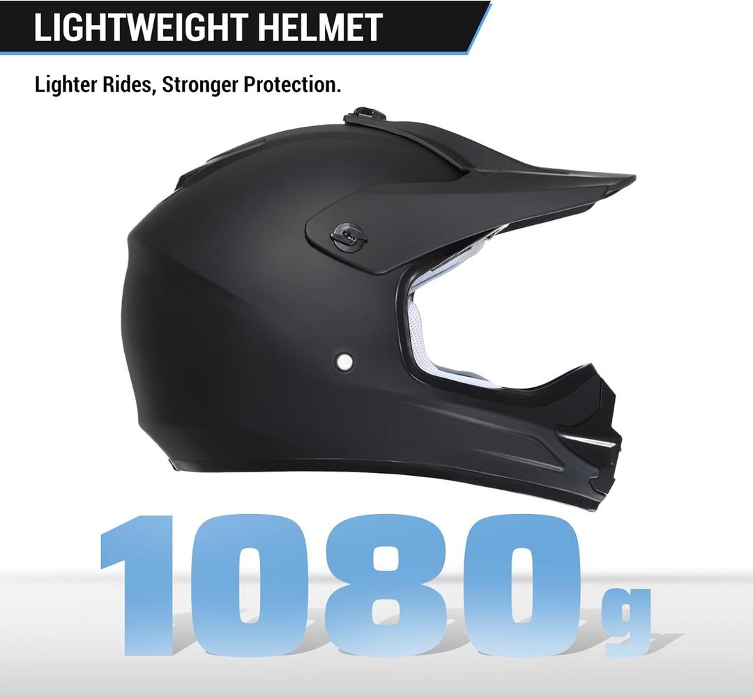 Youth Dirt Bike Helmet DOT Certified - Full Face Motorcycle Helmet for Off-Road, ATV, Street Riding M