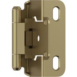 Amerock BPR7550BBZ Cabinet Hinge 1/2 in (13 mm) Overlay Self Closing Partial Wrap Golden Champagne Kitchen Cabinet Door Hinge 1 Pair/2 Pack Functional Hardware