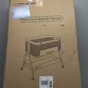 ANGELBLISS Baby Bassinet Bedside Sleeper, Easy Folding Portable Bassinet for Baby Girl with Wheels, Adjustable Height, Included Mattress (Pink)