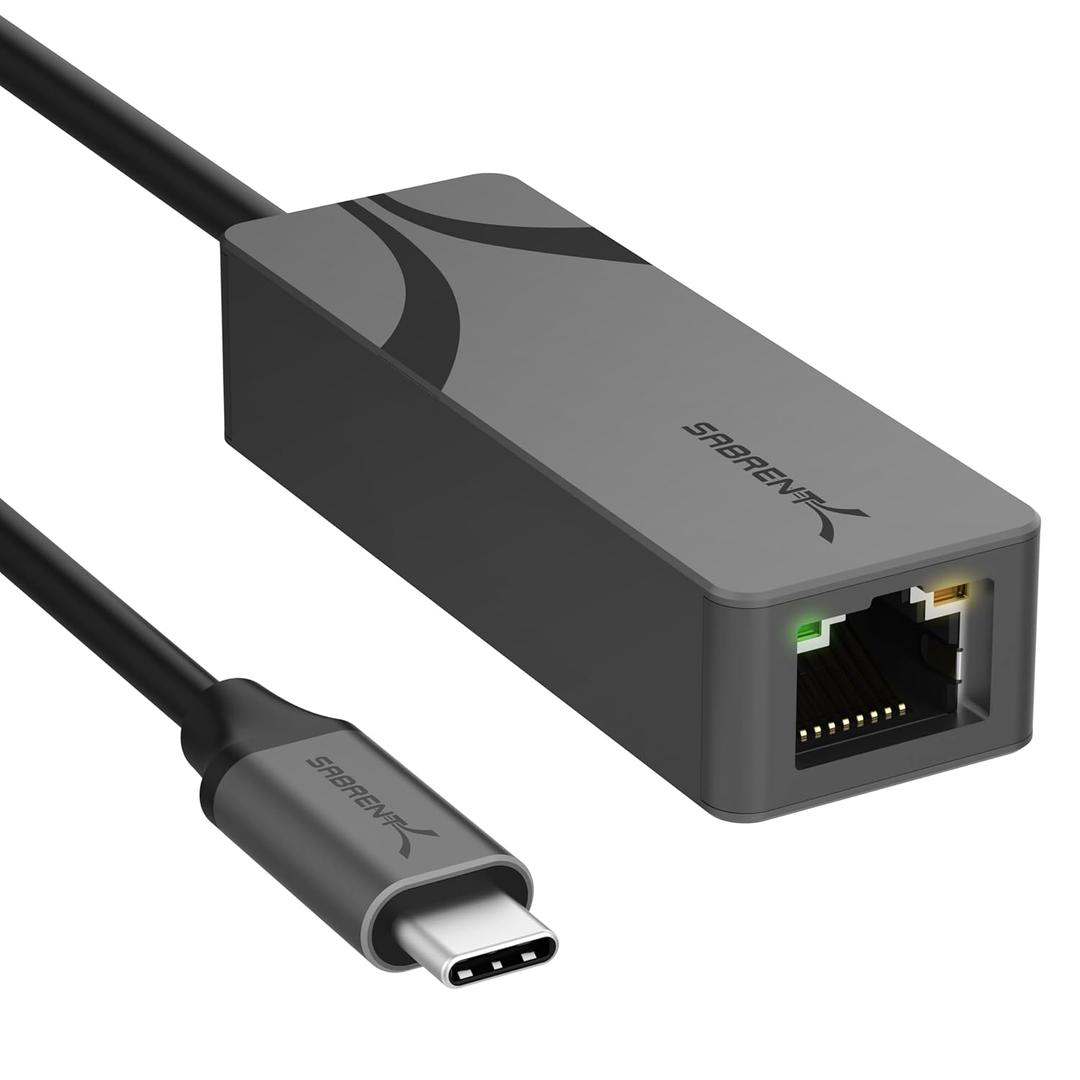 SABRENT USB-C to 2.5Gbps Ethernet Adapter, Aluminum USB-C to RJ45 Network Adapter for MacBook Pro/Air, iPad Pro (2018 & Later), Windows, Linux (NT-25GA)