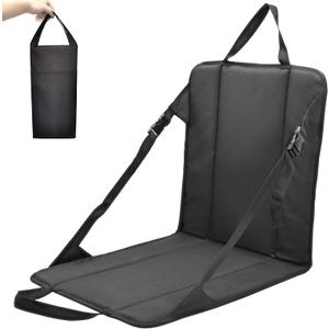 Pozico Portable Stadium Seat Cushion with Backrest for Bleacher, Lightweight Foldable Seat for Outdoor Sports, Concerts and Camping (Black)