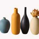 Pheyihe Colorful Ceramic Vase Set of 4,Decorative Flower Vase for Living Room,Coffee Table Decor,Kitchen,Bedroom,Office,Shelf Centerpiece Table