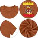 Thanksgiving Shirts for Women Gobble Til You Wobble T Shirt Gobble Turkey Short Sleeve Graphic Tee Tops (M)