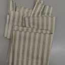 jinchan Tab Top Linen Kitchen Curtains 24 Inches Striped Tier Curtains Farmhouse Modern Cafe Style Small Window Treatments Airy Light Filtering Rod Pocket for Living Room Bathroom 2 Panels Sage Green