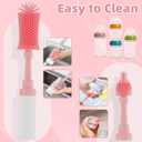 3 x Chuya Baby Bottle Brush Kit -Upgraded Silicone Bottle Cleaning Brush & Nipples Cleaning,Press-Pump Foam Dispenser Brush for Baby Bottles, Nipples, Breast Pump Parts-Rich Foam for Home Travel TSA
