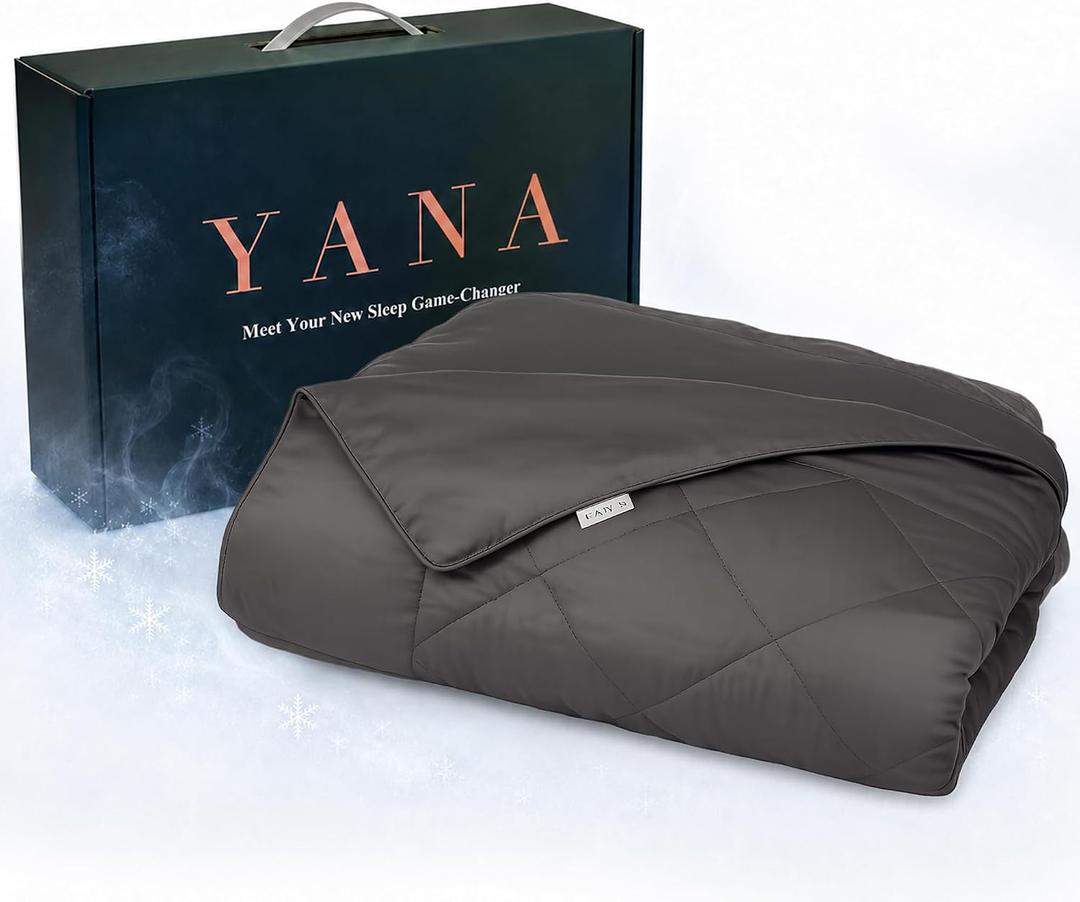 YANA Bamboo Cooling Blanket, 100% Bamboo Lyocell, Lightweight Breathable Blanket for Hot Sleepers, Bamboo & Down Alternative Fill, Machine Washable, Oeko-TEX Certified, 80 x 60 in, Queen