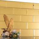 Lovdeco Peel and Stick 3x6 Inch Beveled Gold Mirror Tile Subway Mirror Glass Backsplash for Kitchen Bathroom Wall (40 Pcs, 5 SQ.FT.)