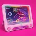 Magic LED Drawing Board for Kids, Light-Up Tracing Pad with 3 Double-Sided Cards & 4 Washable Markers, Glow Doodle Arts & Crafts Toy for Ages 3+