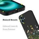 Unov Case Designed for iPhone 16, Black Phone Case with [Anti-Slip Embossed Pattern], Shockproof Slim Protective [Anti-Scratch TPU] Back Cover, Floral Bouquet