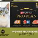 Purina Pro Plan Adult Weight Management Variety Pack Entrees in Gravy Wet Cat Food 3 Ounce (Pack of 24)