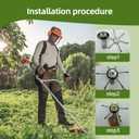 2025 New Steel Wire Grass Trimmer Head: Universal Steel Wire Grass Head Weed Weedeater Eater Blade & Adapter Trimming Replacement Brush 6 Inch Universal Trimmer Replacement Brush Cutter (B,2)