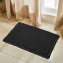 SUBRTEX Waffle Braided Bath Mat, 24" x 36" Soft Waffle Bath Rugs, Absorbent Non Slip Bathrooom Mats, Machine Washable Area Rug for Bathroom, Quick Dry, Black