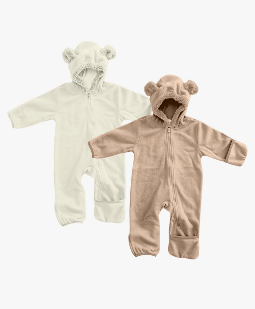 Cuddle Club Fleece Baby Bunting Bodysuit with Hood, Convertible Mittens & Booties, Car Seat Friendly, Soft & Warm, Easy Zip18-24