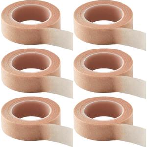 6 Rolls Nose Tape for Rhinoplasty Shaping 0.5in X 10Yd Flexible Skin Tape Breathable Micropore Tape Self Adhesive Gauze Tape for Wound Injuries Swelling Sports Beige (6Rolls)