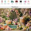 7x5ft Easter Backdrop Colorful Eggs Flowes Floral Background for Kids Newborns Birthday Parties Baby Showers Photo Booth Studio Props