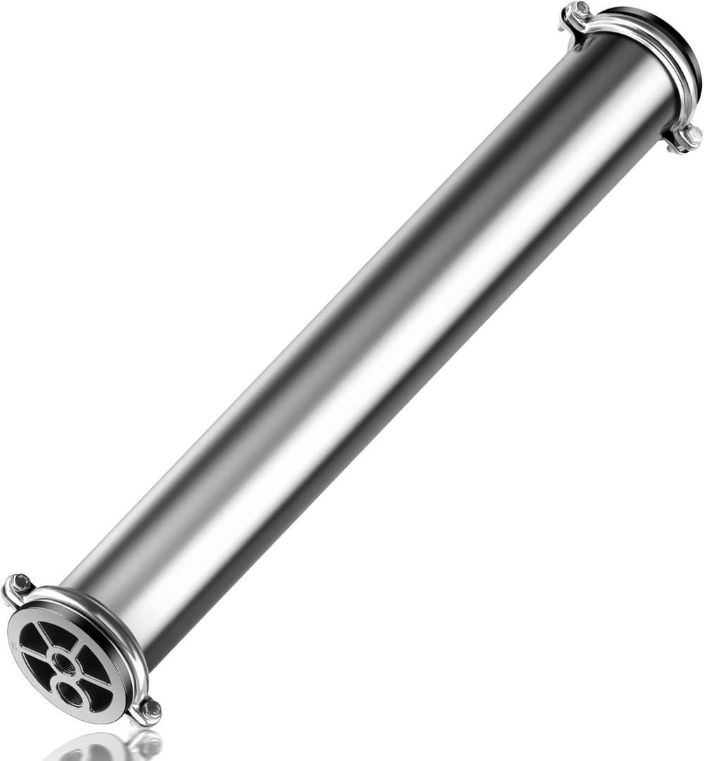 4040 RO Membrane Housing, Heavy Duty 304 Stainless Steel Water Filter for Commercial Use, Fit Various Specifications of 4040 Reverse Osmosis Membranes